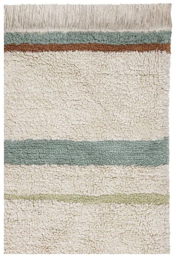 Covor albastru/crem lavabil/țesut manual din bumbac 140x200 cm Lanes Vintage Blue – Lorena Canals