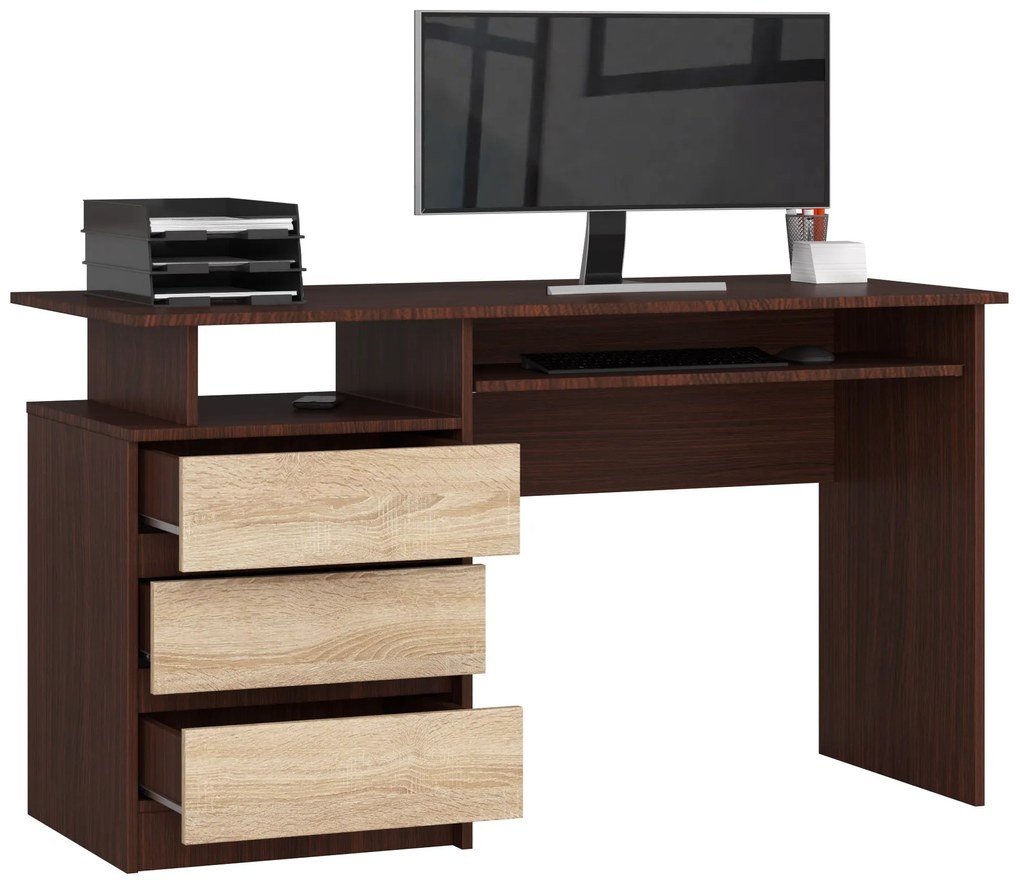 Masă PC Bronte (wenge + Stejar sonoma). 1069692