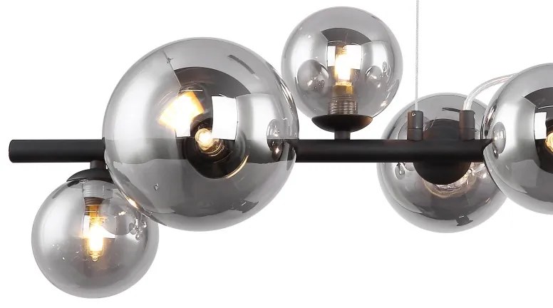 Lustra cu 9 surse de lumina design modern RIHA fumurie 56133-9H GL