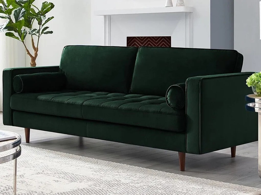Canapea Irving 109 Verde, 227x87x85cm, Tapiterie, Picioare: De lemn