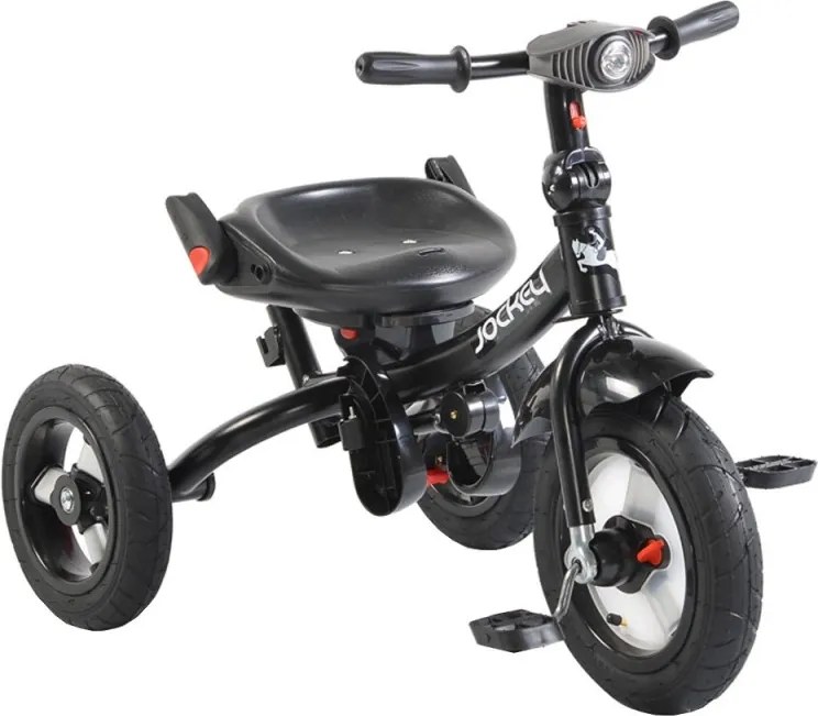 Tricicleta cu copertina detasabila NOVOKIDS™ Jockey Trike , Cu far luminos si melodii, Roti gonflabile din cauciuc, Pozitie somn, Pedale si maner