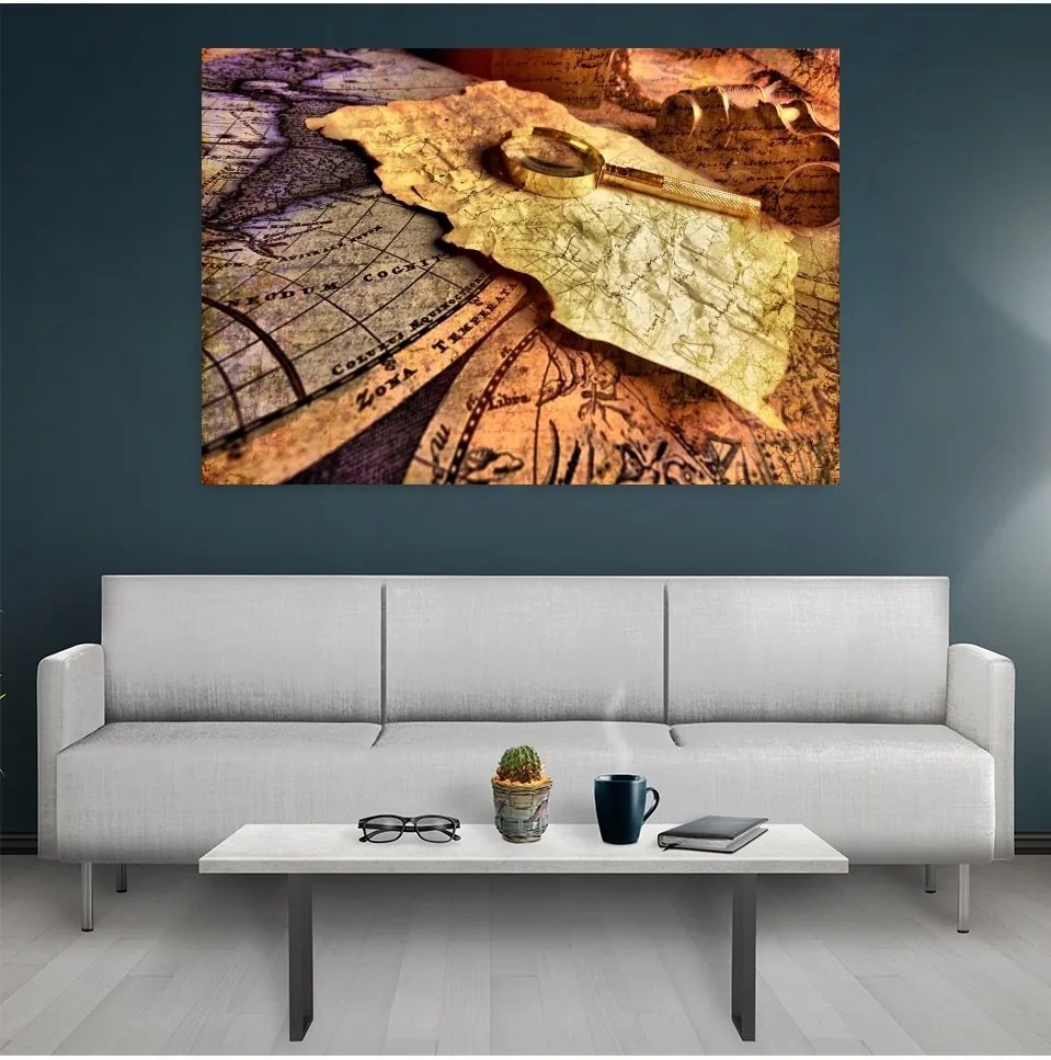 Tablou canvas Old maps 120x80 cm