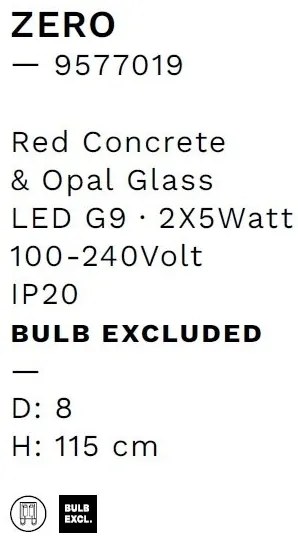 Pendul design decorativ ZERO rosu/opal