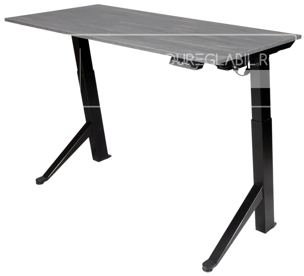 Birou reglabil electric TerrA2Y Black-cadru in Y / profil cadru negru (Dimensiune blat: 120x60 cm, Culoare blat: Stejar 18mm)