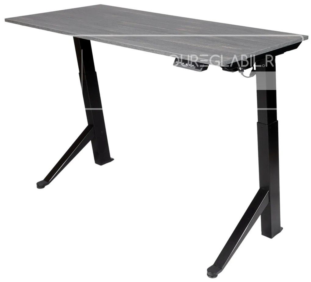 Birou reglabil electric TerrA2Y Black-cadru in Y / profil cadru negru (Dimensiune blat: 137x67 cm, Culoare blat: Alb 25mm)