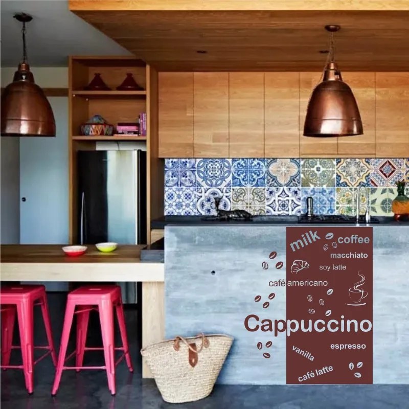 Sticker perete Cappucino, espresso, latte