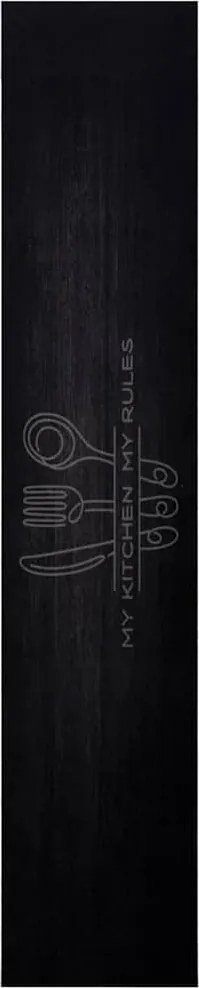 vidaXL Covor de bucătărie Negru 300 x 60 cm Catifea