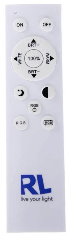 Plafonieră neagră cu LED RGBW reglabil cu telecomandă inclus - Arco