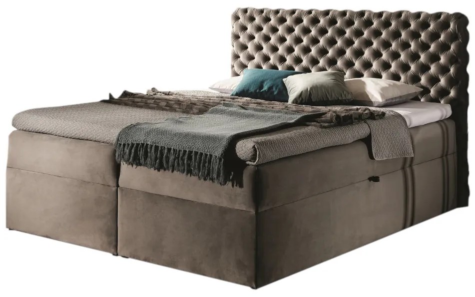 Expedo Pat tapitat boxspring MARCH + topper, 180x200, riviera 16