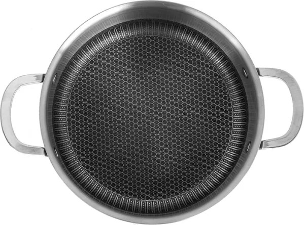 Oala Zilan ZLN9648 cu capac, tri-ply, inox, antiaderent, protectie la zgarieturi, usor de spalat, 24 cm,4.3L