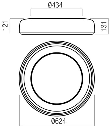 Redo 01-3941 - Plafonieră LED tip DIP, 40 W, 230 V, Ø 62,4 cm, alb