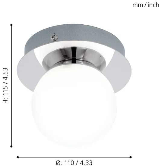 Plafonieră LED pentru baie Eglo 94626 MOSIANO 1xLED/3,3W/230V IP44