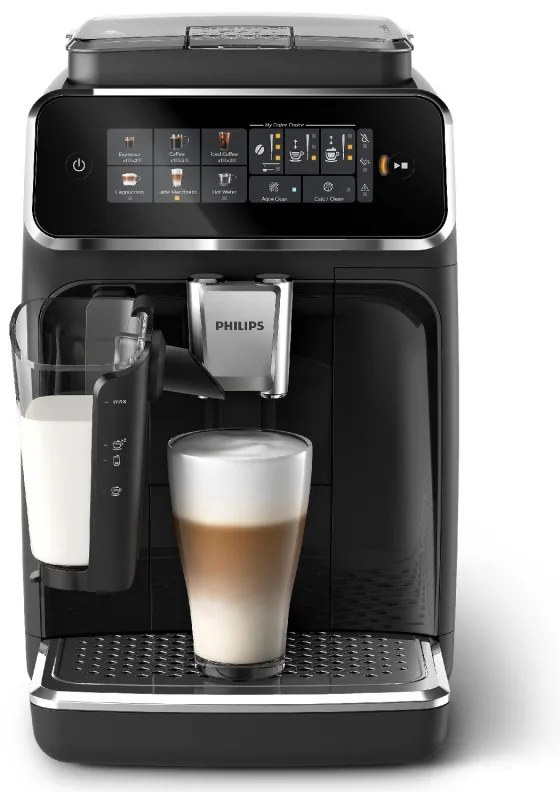 Espressor automat Philips EP3341/50 3300 LatteGo, 1500W, 15 bar, 1,8 litri, 6 bauturi, Rasnita ceramica 12 trepte, AquaClean, SilentBrew, AromaExtract, Negru