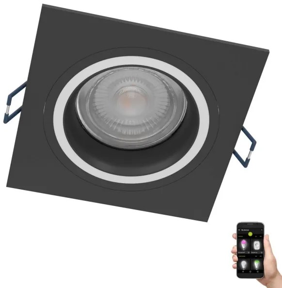 Corp de iluminat LED RGBW încastrat dimabil Eglo 900763 CAROSSO-Z 4,7W/230V negru