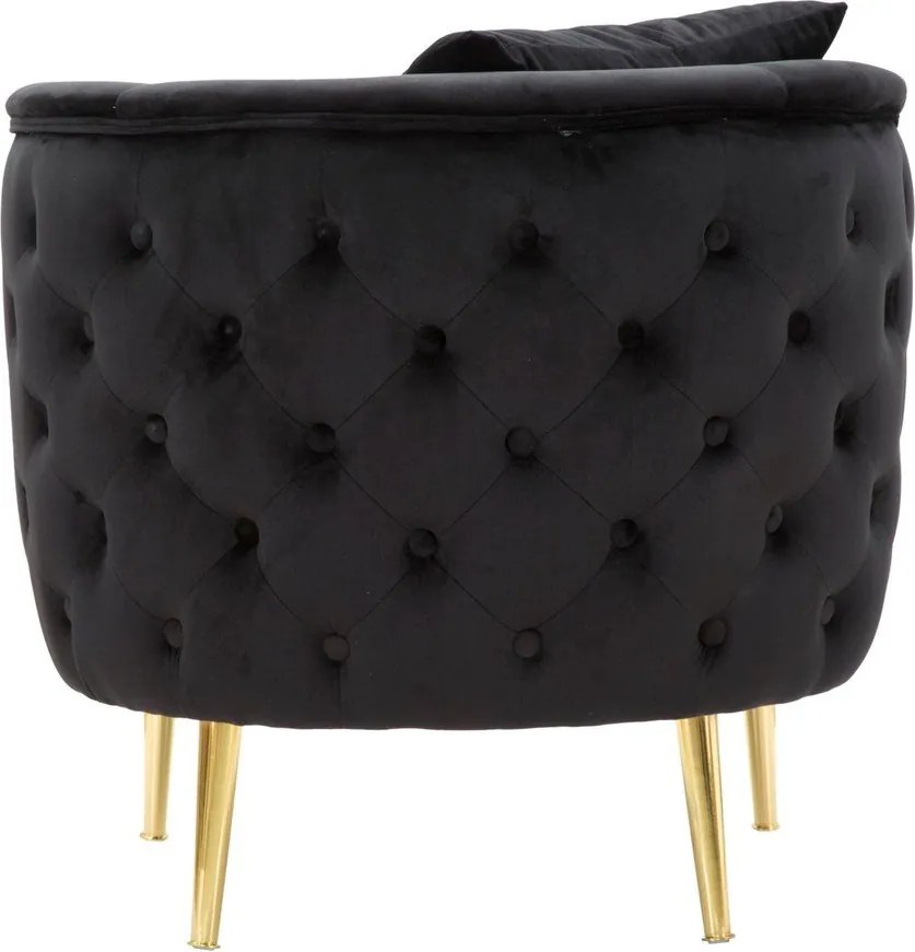 Fotoliu negru cu tapițerie din catifea Bucarest – Mauro Ferretti