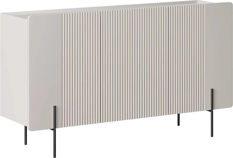 Comodă Malmi 150 cm cu 3 uși - cașmir / picioare negre