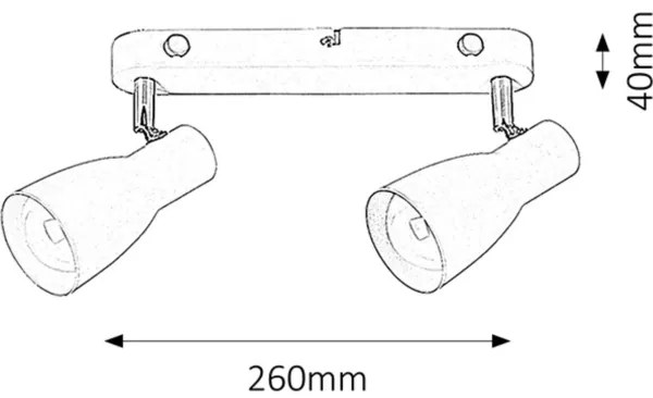 Rabalux 6027 - Spot EBONY 2xE27/20W/230V