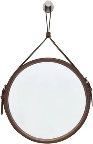 Oglindă suspendată cu ramă maro RGE Elvis, ø 50 cm