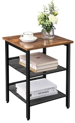 Masă laterală ELDUR maro/negru