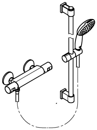 GROHE 345972431 - Baterie de duș termostatică PRECISION START 12” 60 cm, neagră