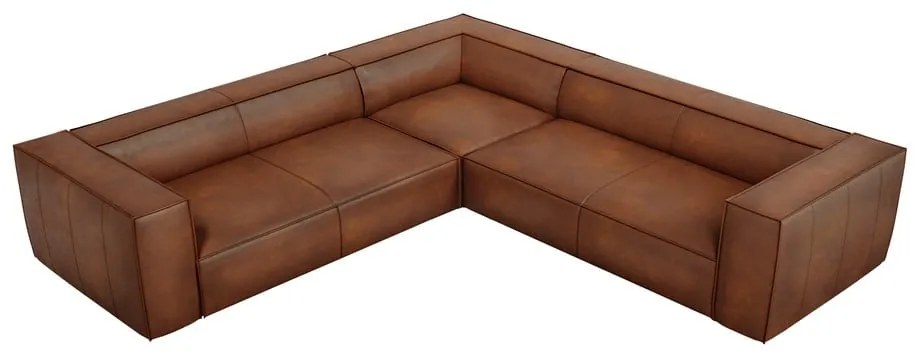 Colțar maro coniac cu tapițerie din piele (cu șezlong variabil) Madame – Windsor &amp; Co Sofas