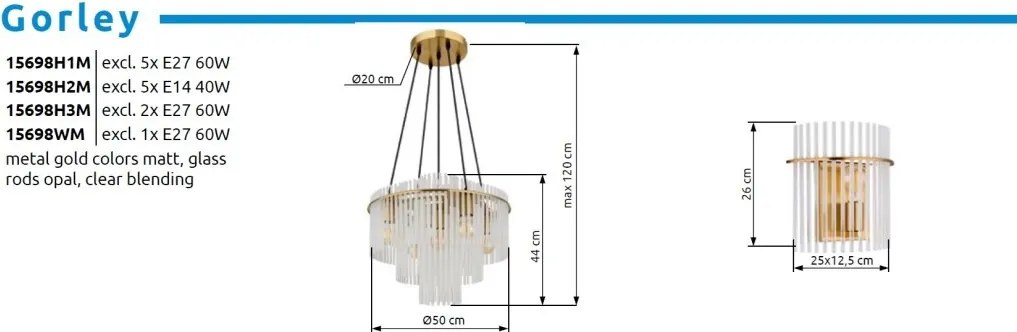 Lustra moderna suspendata GORLEY satin