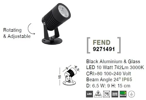 Mini proiector LED modern pentru iluminat exterior IP65 FEND II