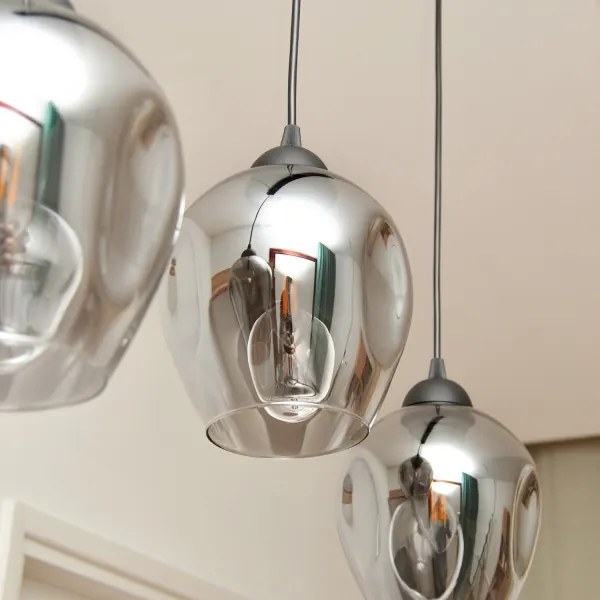 Lustră pe cablu LILI 3xE27/15W/230V negru/gri