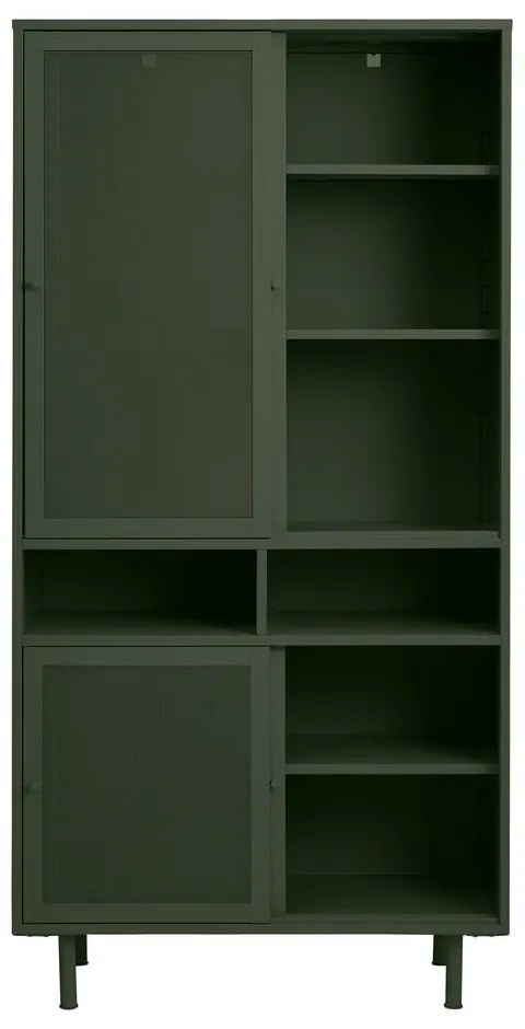 Dulap verde închis din metal cu ușă glisantă 90x180x40 cm Veep – Unique Furniture