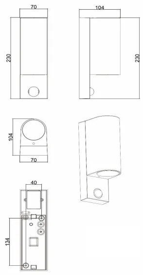 Corp de iluminat de exterior cu senzor Lucide 69803/02/30 ZARO 2xGU10/7W/230V IP65 negru