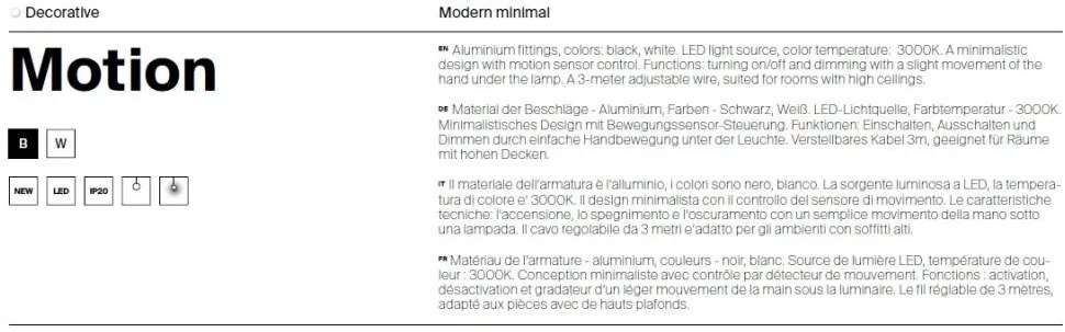 Lustra LED suspendata stil minimalist modern Motion alb