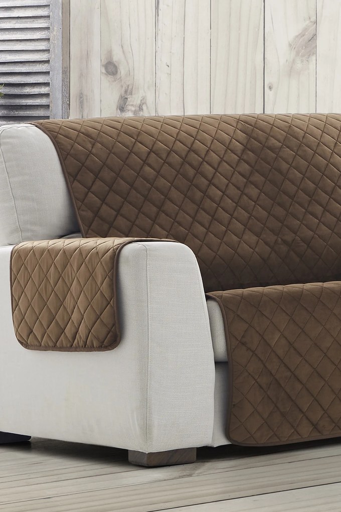 Husă de catifea pentru canapea cu două locuri Velvet maro 110x50 cm
