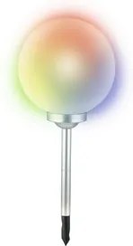 Lampa solara sfera cu LED RGB Ø300 mm, culori interschimbabile