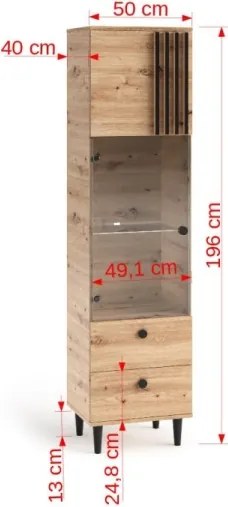 Vitrina inalta, 50x40x196 cm, LIVIA 05, ADRK Furniture