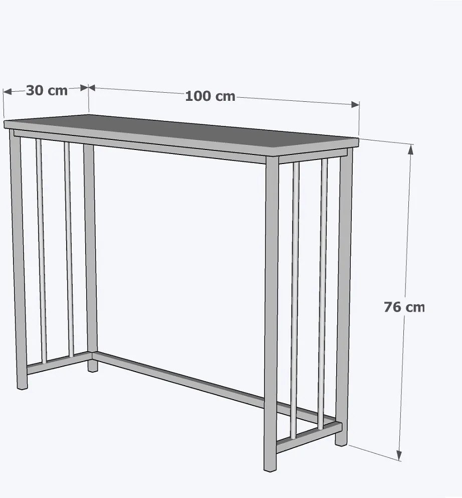 Consola pentru hol,bucatarie,culoare nuc-negru,100 cm