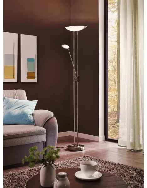 Lampadar LED dimabil Eglo 93874 BAYA 1 LED/20W + LED/2,5W crom mat