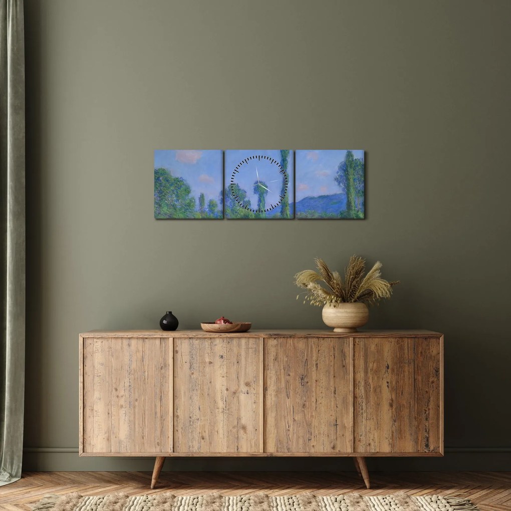 Tablou - Claude Monet, Poppy Field (Giverny), reproducere (cu ceas) (90x30 cm)