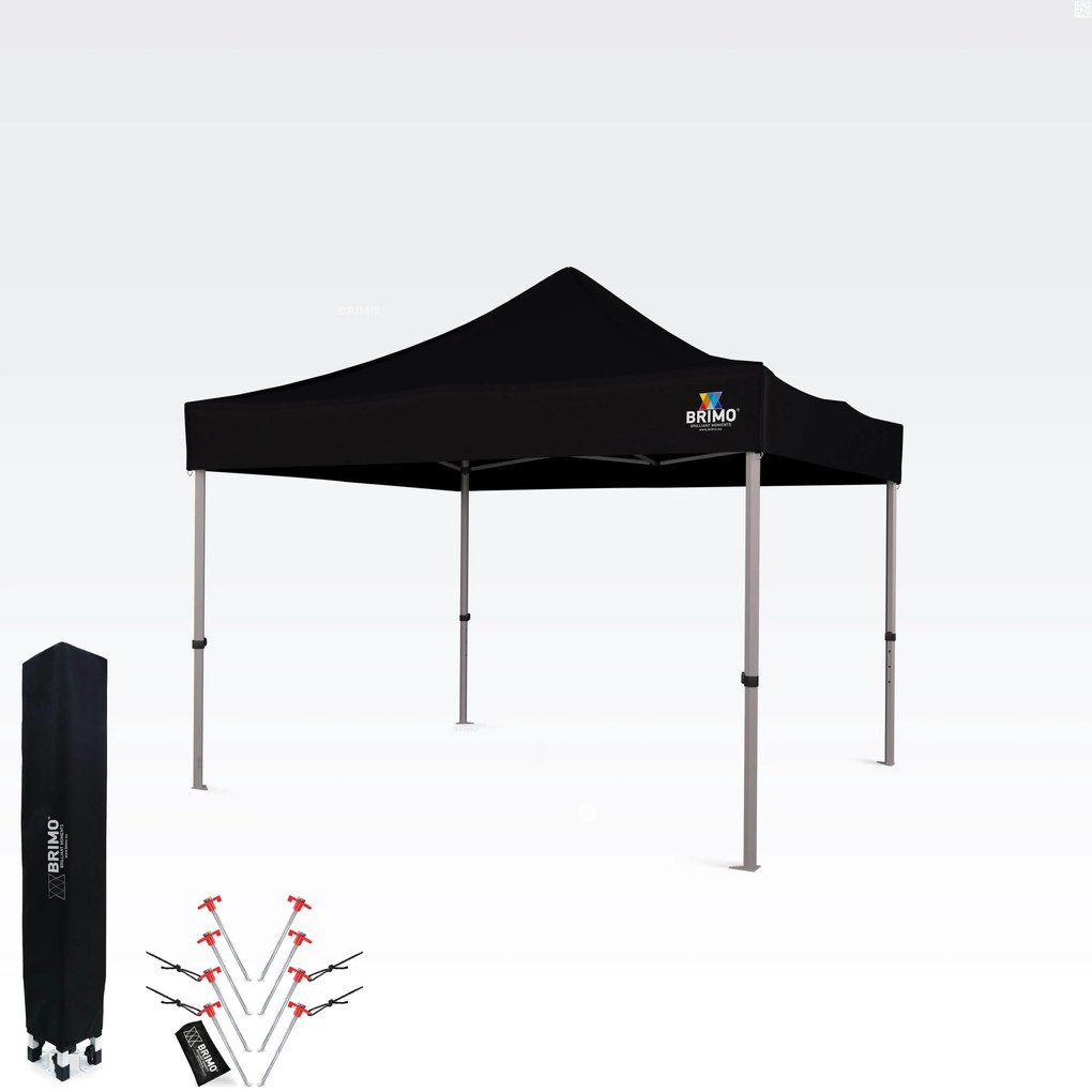 Foișor de Grădină Pliabil 3x3m | Protecție Premium UV/PVC | Structură Solidă BRIMO | Asamblare Rapidă Fără Unelte - fără pereți - Negru