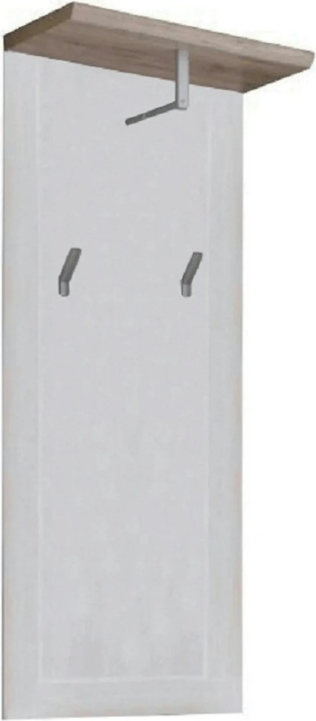 Cuier PROVENSAL, alb/stejar San Remo, PAL infoliat, 59x30x143 cm