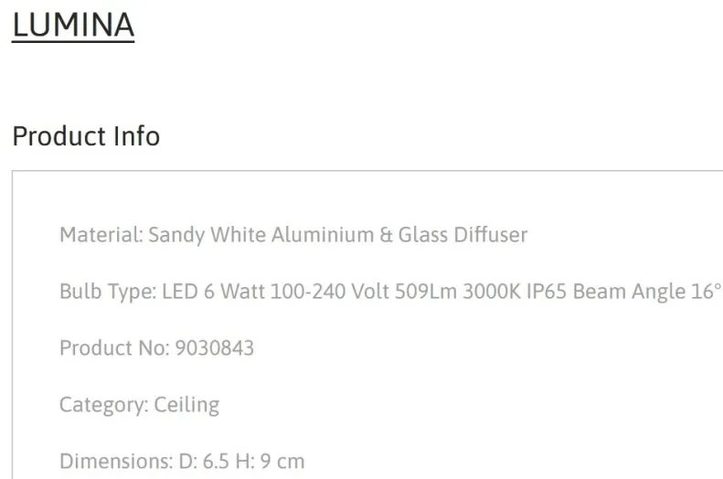 Spot LED aplicat de exterior IP65 LUMINA D-6,5cm alb