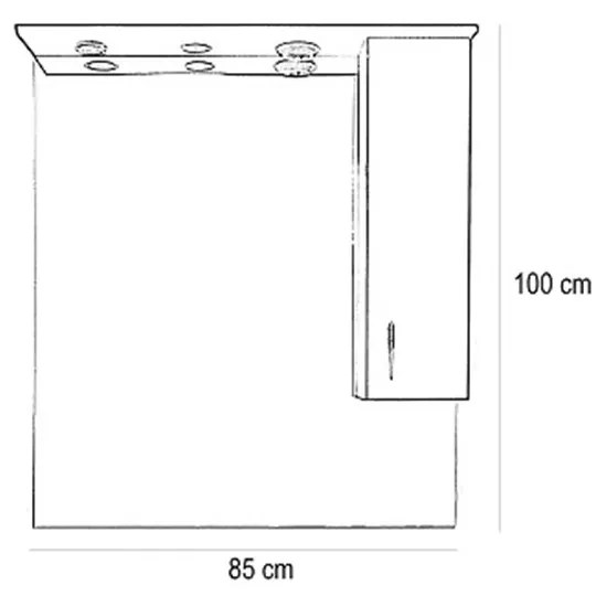 Dulap suspendat pentru baie Bianca Plus 85, culoare Aida, nuc, deschidere pe dreapta