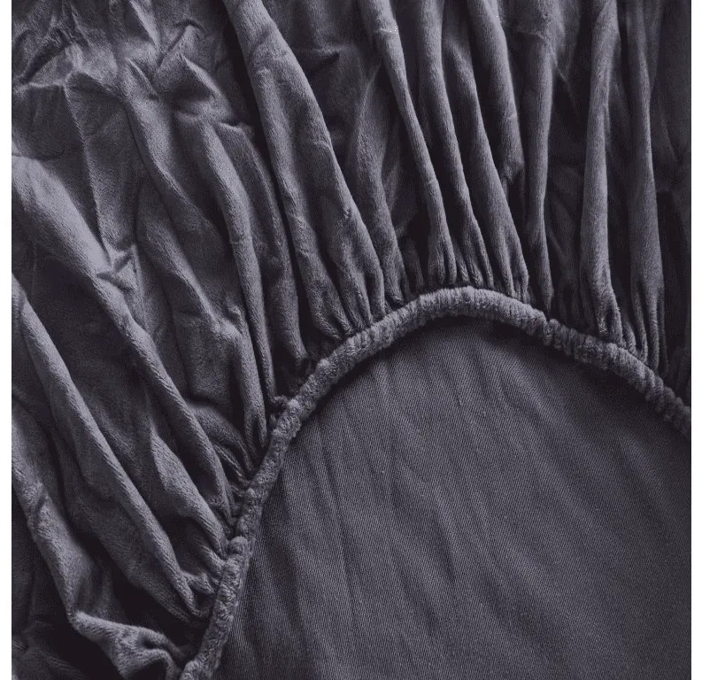 Cearsaf Cocolino microplus cu elastic SOFT BRONE 90x200 cm antracitov gri