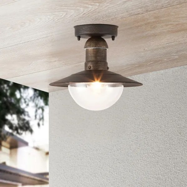 Plafonieră pentru exterior MOLDE 1xE27/60W IP44 bronz/patină - Brilagi