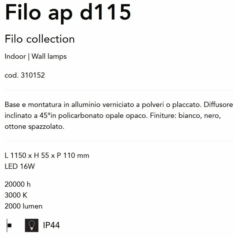 Aplica LED pentru baie cu protectie IP44 Filo ap d115 negru