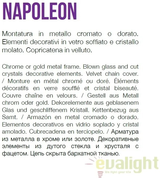Candelabru design elegant NAPOLEON SP8 crom 167244