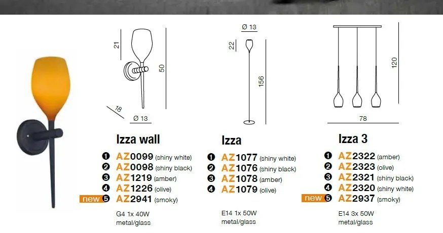Lustra moderna Izza 3 fumurie ZZ AZ2937