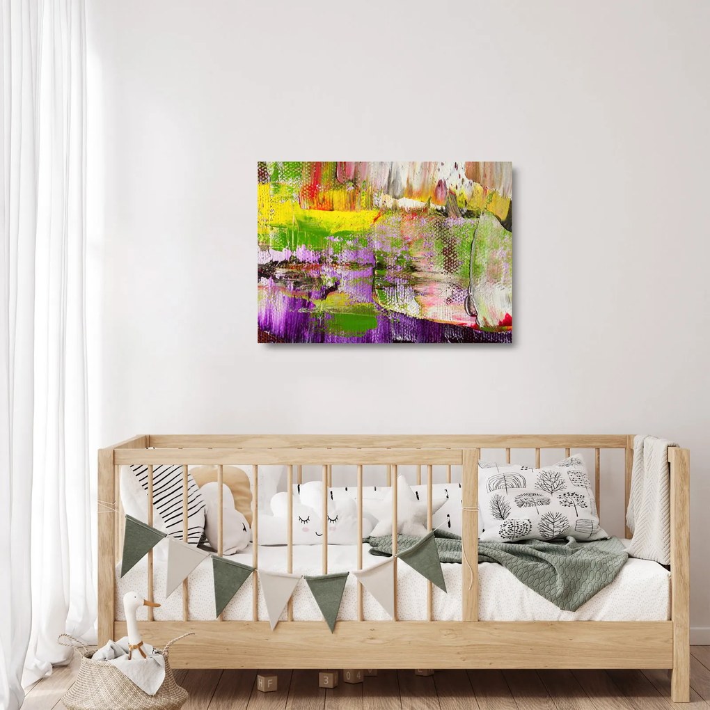 Tablou pe sticlă cu abstracție - pictura (70x50 cm)