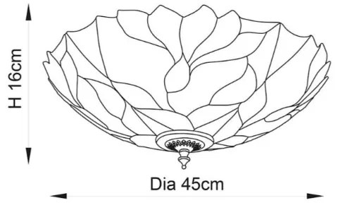 Plafonieră Tiffany BOTANICA Endon 63960, 2xE27/60W/230V, Ø 45 cm