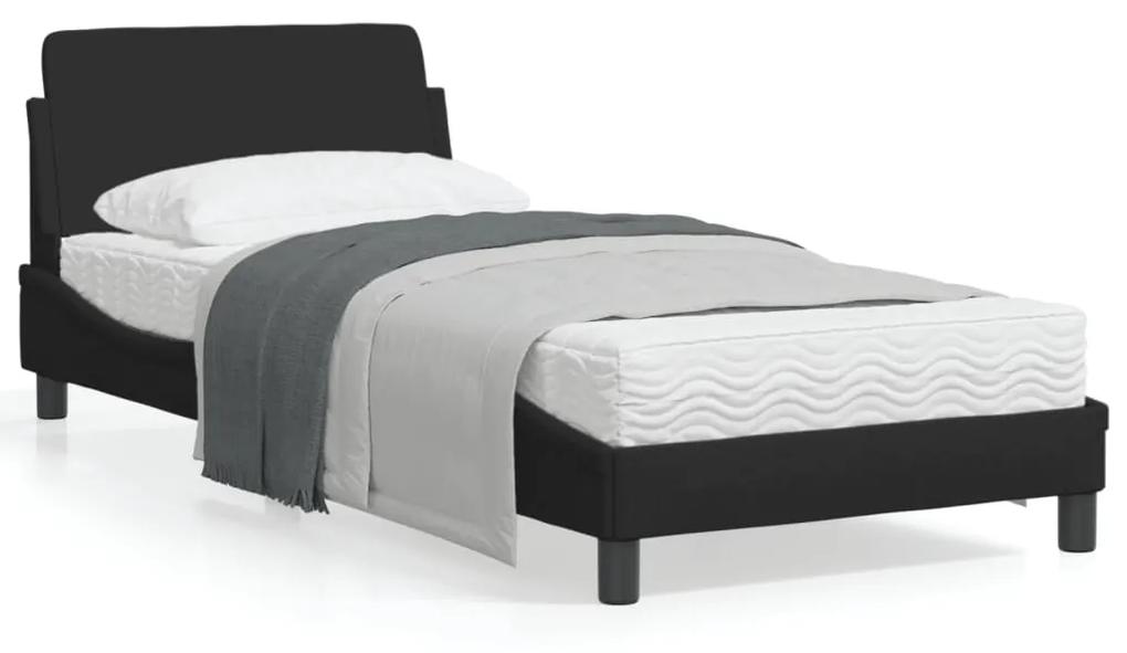 373067 vidaXL Cadru de pat cu tăblie, negru, 80x200 cm, textil