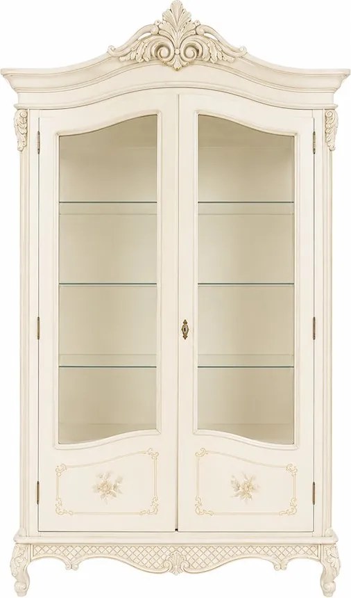 Vitrină lemn masiv 2 uși Edward, 113 × 56 × 221 cm